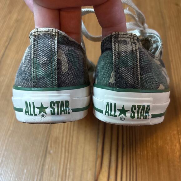 Converse All Star low top green camo lace up unisex sneakers SIZE M5, W7 - Picture 3 of 6